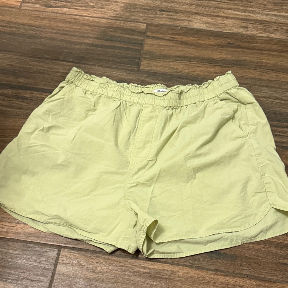 Madewell High Waist Soft Green Shorts